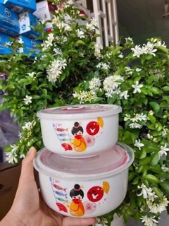 Bộ 2 thố sứ nắp hút chân không