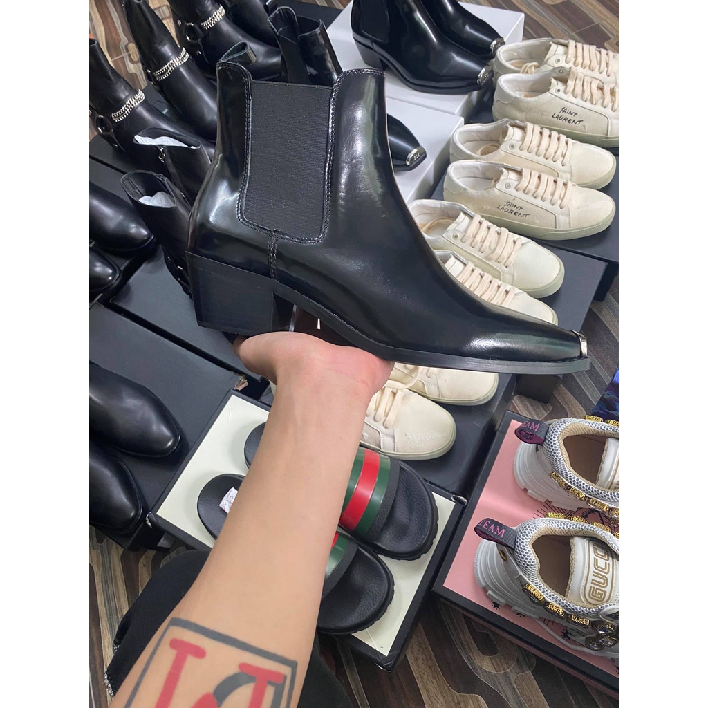 Giày chelsea boots ck205 Sơn Tùng MTP full box trắng xanh