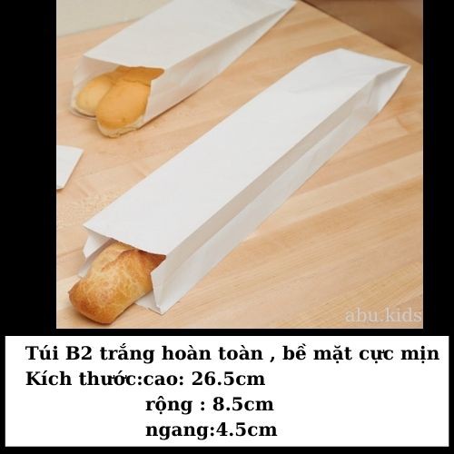 Túi giấy đựng bánh 100 chiếc - Túi giấy Kraft abu.kids