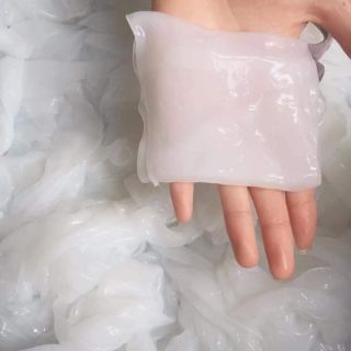 Thạch Dừa tấm nấu chè dừa dầm, thạch nguyên miếng, làm mồi câu mực ,