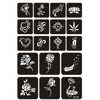 KHUÔN VẼ HENNA DÙNG NHIỀU LẦN( INBOX CHỌN KHUÔN) (không kèm mực)