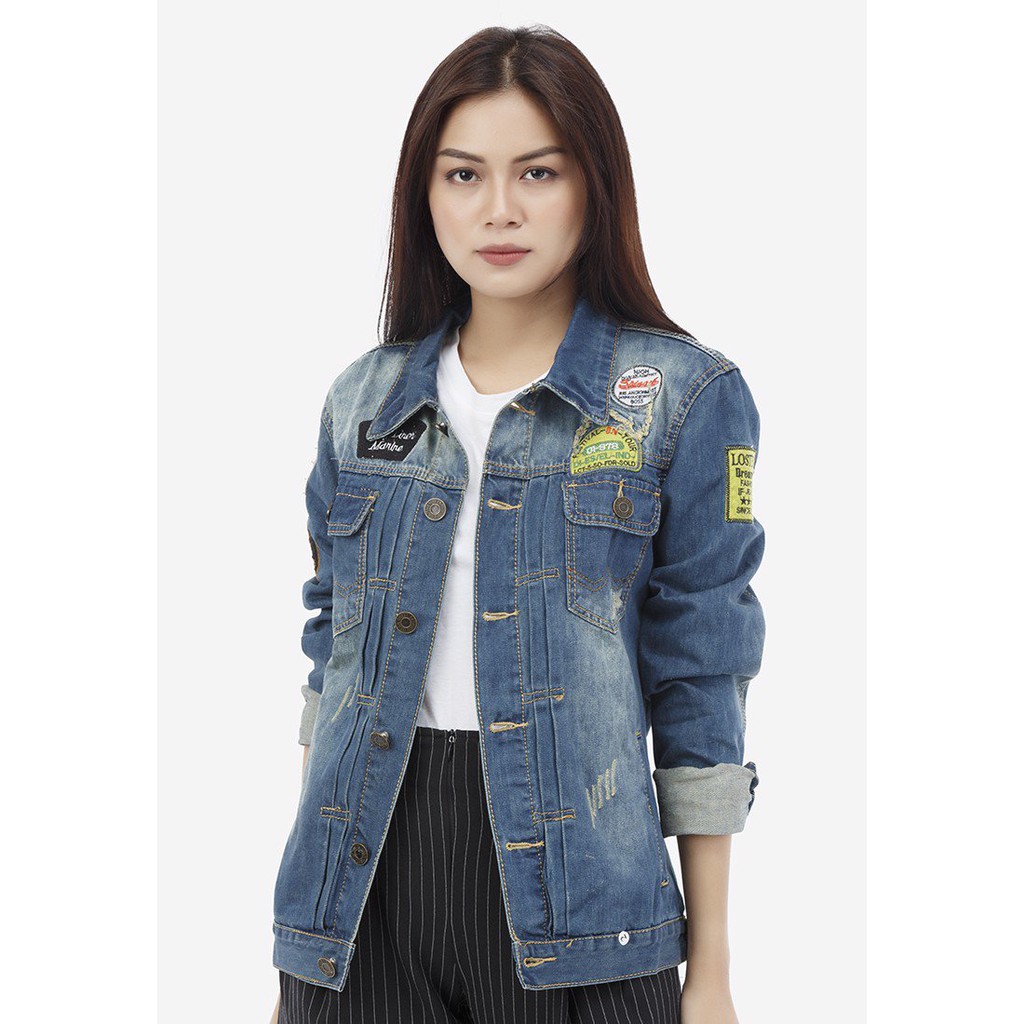 Áo khoác jean Titishop NT41 màu xanh jean