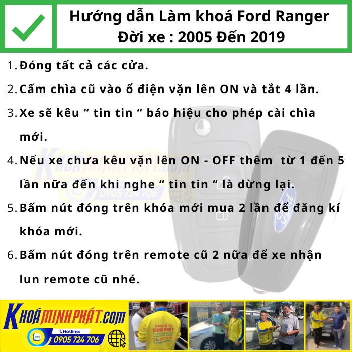 Chìa khoá remote Ford Ranger 2.2