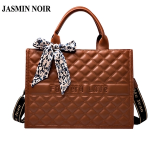  Túi Xách JASMIN NOIR Cho Nữ Họa Tiết Kẻ Ô Phối Nơ Vải Xinh Xắn