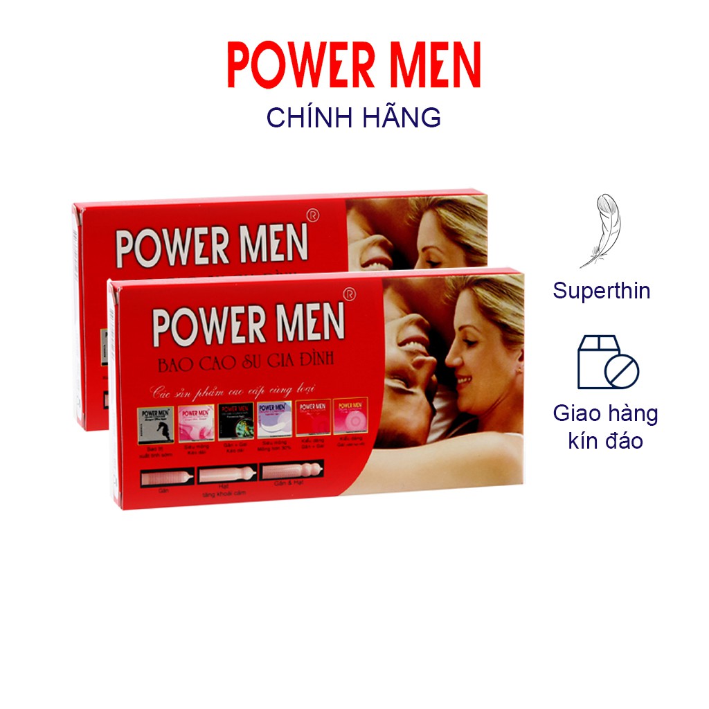 Bao cao su Powermen Gia Đình đỏ Hộp 12 Chiếc siêu mỏng