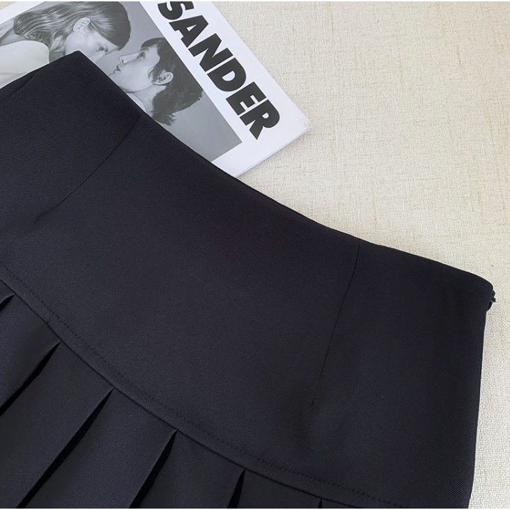 Chân váy xếp ly 2 lớp trắng, đen lưng cao | BigBuy360 - bigbuy360.vn