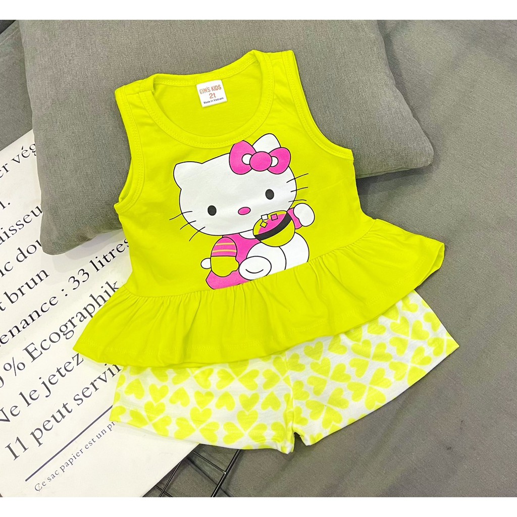 Đồ bộ cho bé gái, bộ lửng bé gái cotton sát nách TomKids 9-23kg HÀNG CHÍNH PHẨM