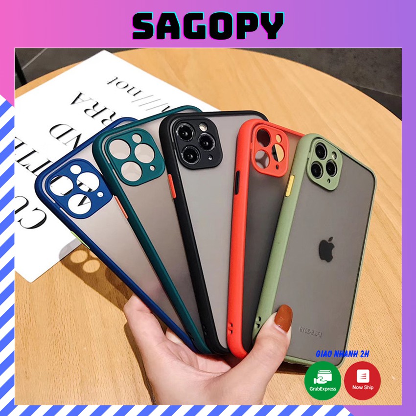 Ốp iphone, ốp lưng điện thoại ip bảo vệ camera nhám mờ nhựa cứg 6/6s/6plus/6splus/7/8/7plus/8plus/x/xs/xsmax/11/11promax