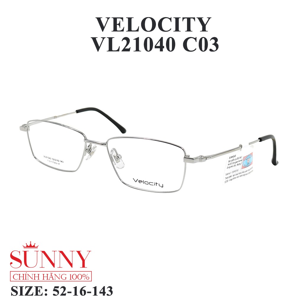 VL21040 - gọng kính kim loại Velocity chính hãng, bảo hành toàn quốc