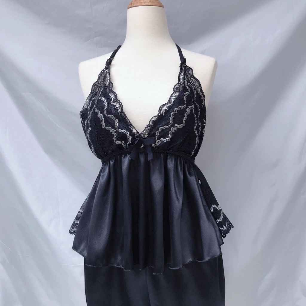 Đồ ngủ sexy,đồ ngủ lụa phối ren viền mềm mại MMS08 | BigBuy360 - bigbuy360.vn