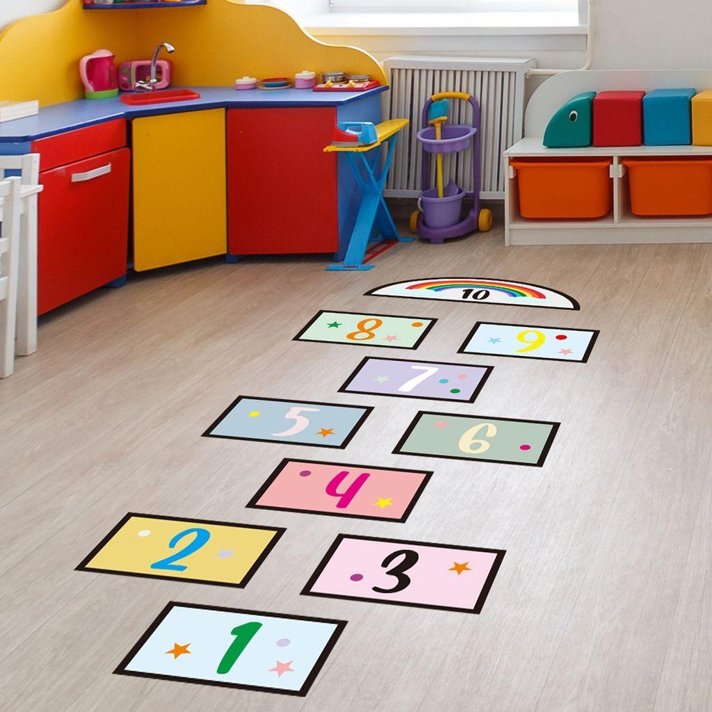 Miếng Dán Tường Bằng PVC Cỡ Lớn Họa Tiết Kẻ Sọc Dễ Thương Độc Đáo Trang Trí Nhà Cửa