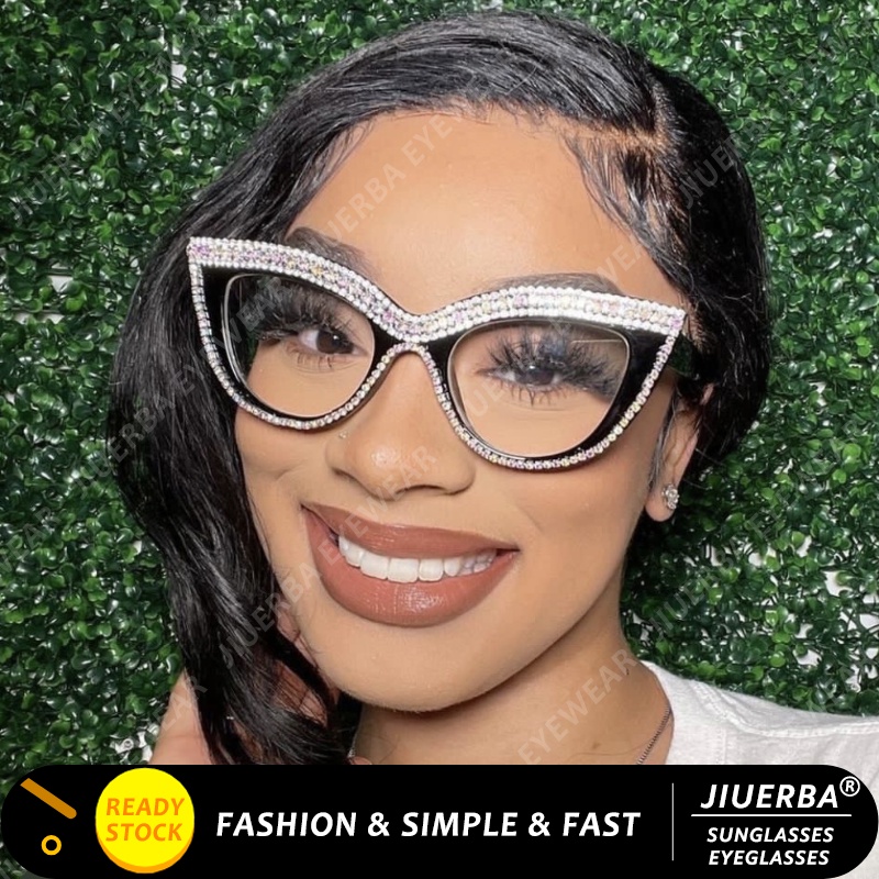 (JIUERBA) Kính Mát Đính Kim Cương Thời Trang Phương Tây Cho Bữa Tiệc