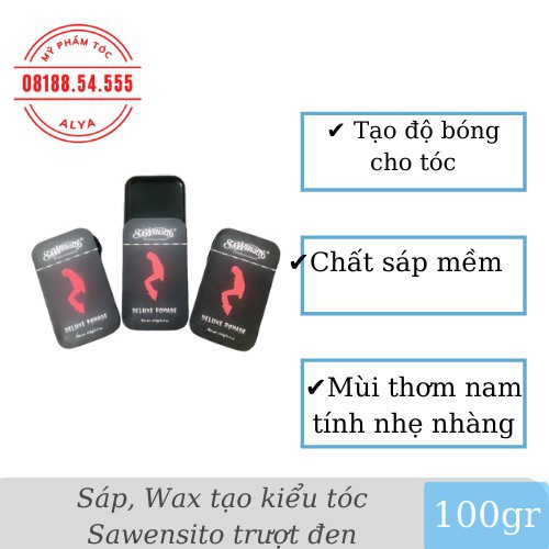 Sáp vuốt tóc SUAWENCITO TRƯỢT ĐEN DELUXE 100gr tạo kiểu giữ nếp cho tóc. HÀNG CHÍNH HÃNG .