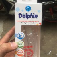 Bình tập ăn sillicon Dolphin 200ml