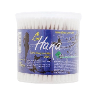 Tăm bông que gỗ hana hộp 200 que