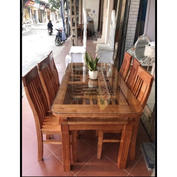 xả kho bàn ăn gỗ sồi 6 ghế giá re 3xxx