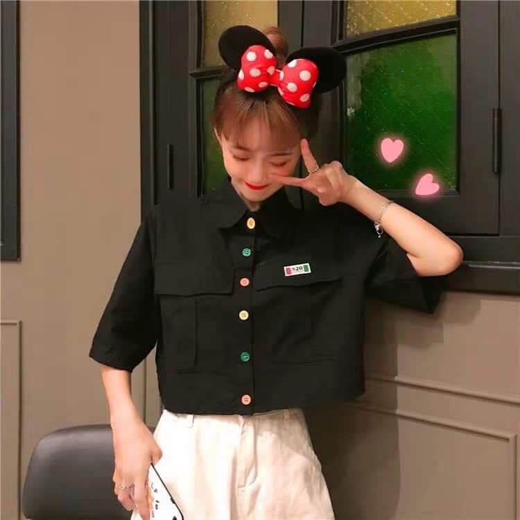 Áo croptop tay lở có cổ cực xinh