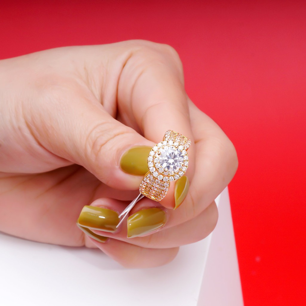Nhẫn nữ UHA mạ vàng 18K đính đá CZ N339