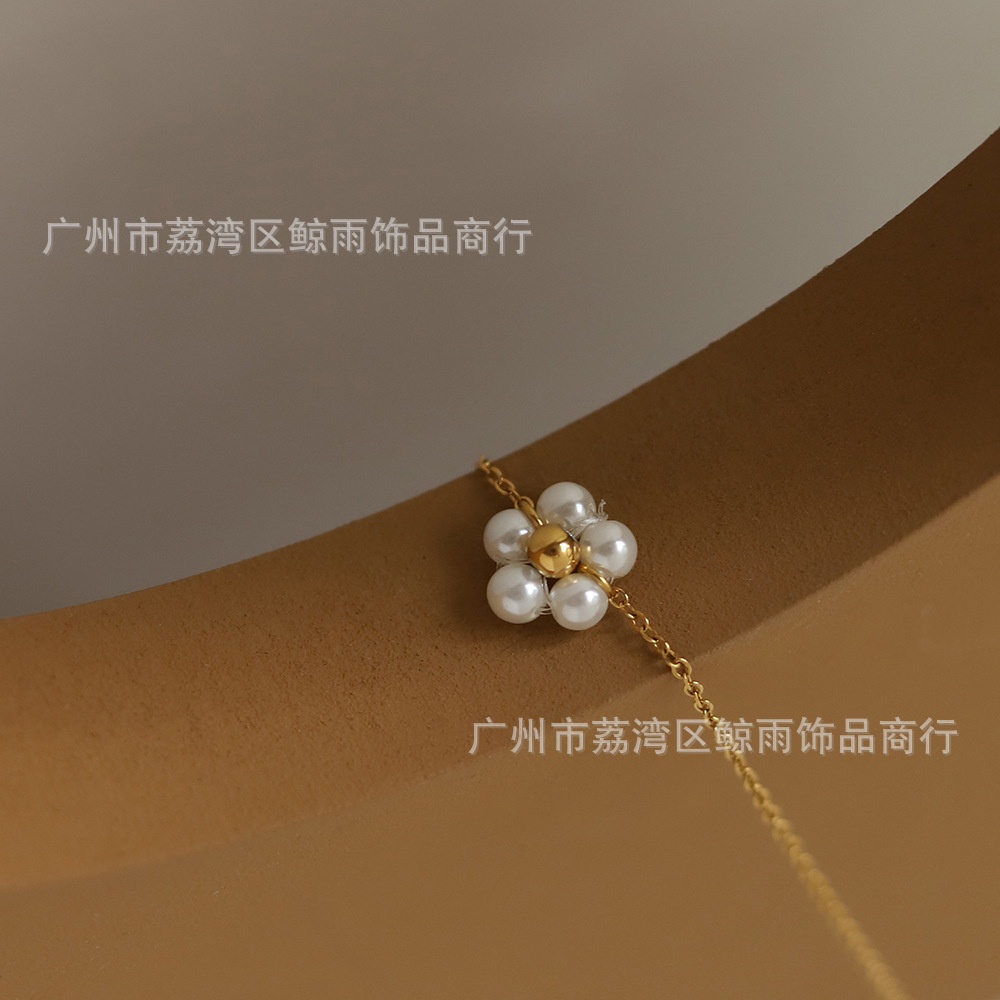 Dây Chuyền Mạ Vàng 18K Phối Mặt Kính Hình Hoa Cúc Nhỏ Xinh Xắn Xl214