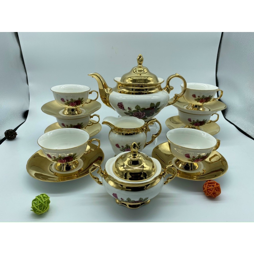 [ QUÀ TẶNG ĐỘC ĐÁO ] [ ẢNH THẬT] Bộ ấm chén cao cấp phong cách hoàng gia kèm phụ kiện - hàng đẹp , sang sịn hịn