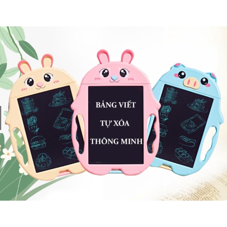 Bảng LCD viết bảng vẽ tự xóa thông minh cho bé dáng Hoạt Hình dễ thương 9 inch