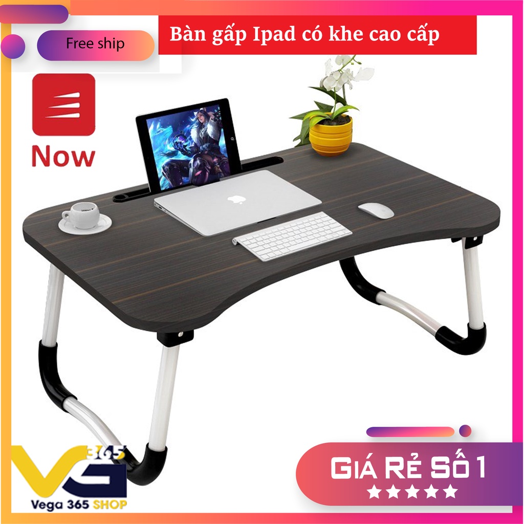 [KHE CỐC- KHE IPAD] Bàn gấp có khe thông minh để ipad (nhiều màu) ( FREESHIP EXTRA)