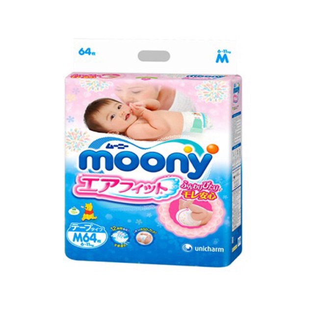 (Thêm miếng)Tã quần/ Dán Moony nội địa Nhật : S90- M68/64- L50...