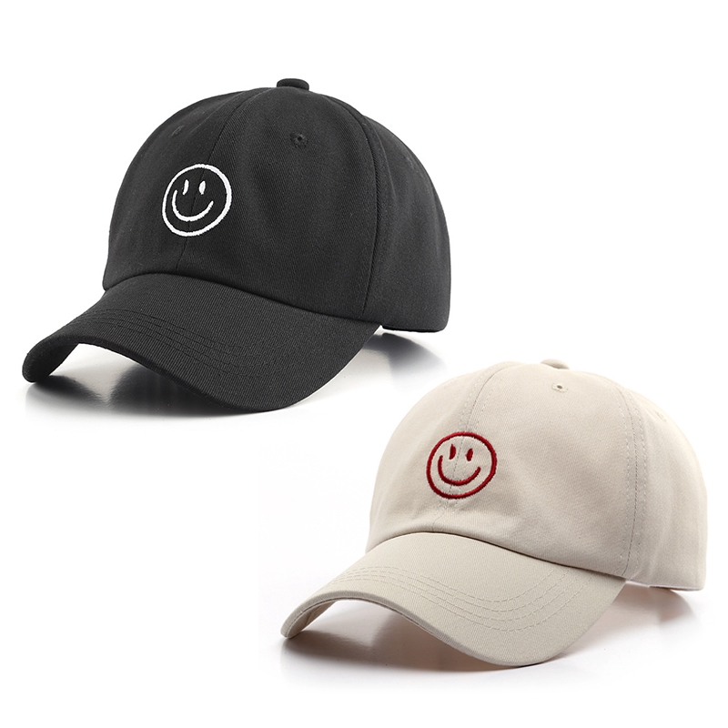 Mũ Lưỡi Trai LINJW In Hình Mặt Cười Kiểu Hàn Quốc Cho Nam &amp; Nữ