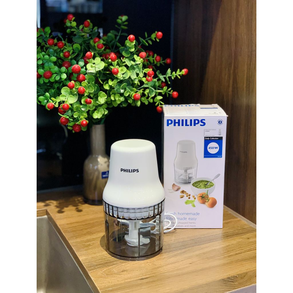 Máy xay thịt chuyên dụng Philips công suất 450W, thiết kế gọn nhẹ, bảo hành 2 năm chính hãng - HR1393/00