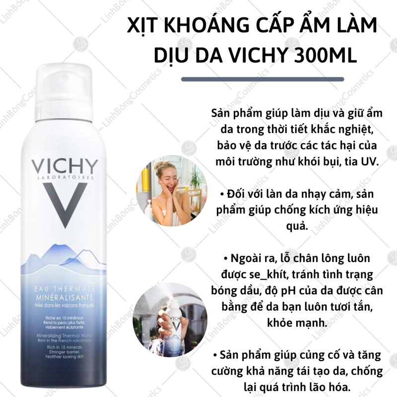 XỊT KHOÁNG CẤP ẨM LÀM DỊU DA VICHY 300ML