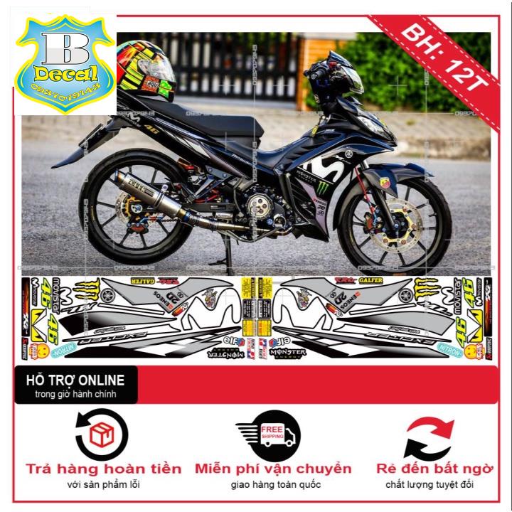 ( Quí khách vui lòng mang ra tiệm cho thợ dán ) Tem EX 2011 MOVISTAR XÁM ĐEN [Bi Decal]