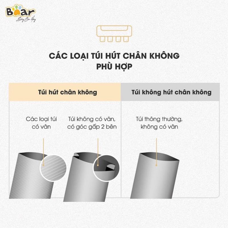Máy hút chân không Bear FKJ-A01F1 - Dụng cụ nhà bếp, màu trắng, kích thước 382x171x85mm