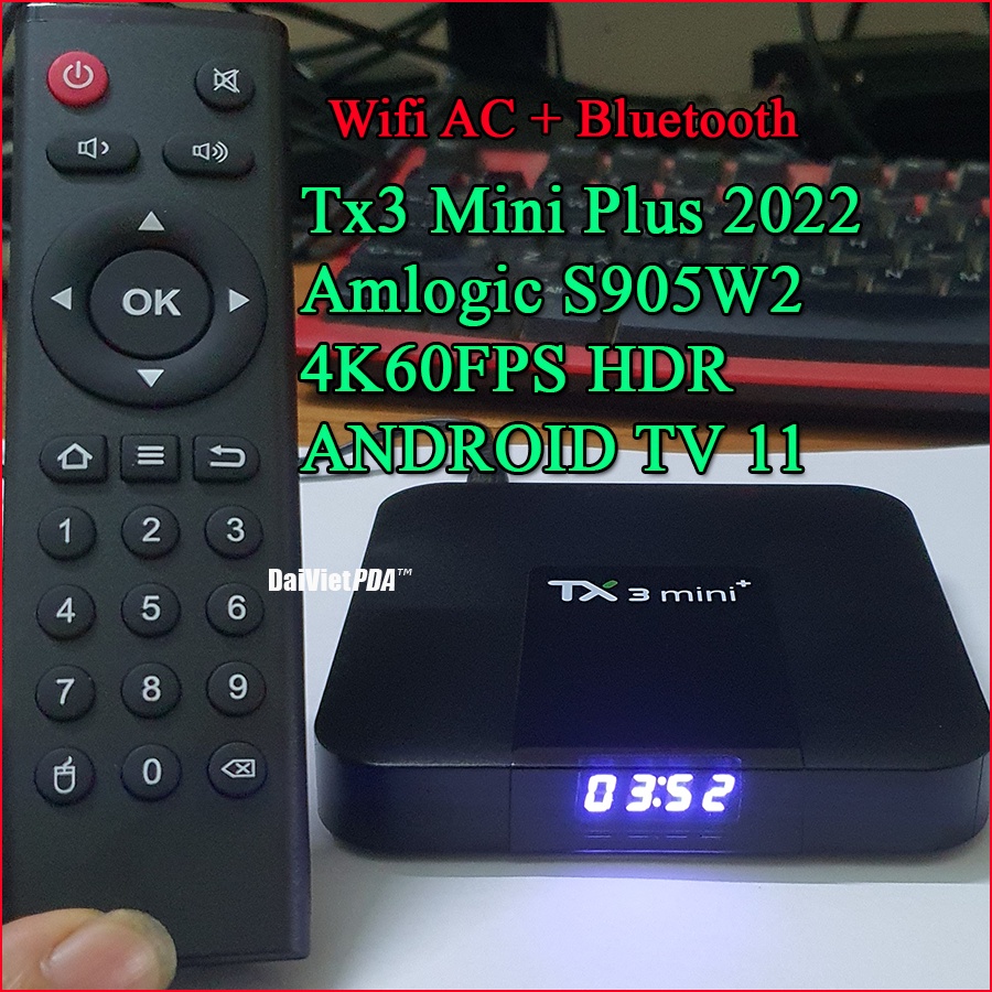 Android TV Box TX3 mini Plus 2022 Dual Wifi Bluetooth - Android 11, Amlogic S905W2 RAM 2G