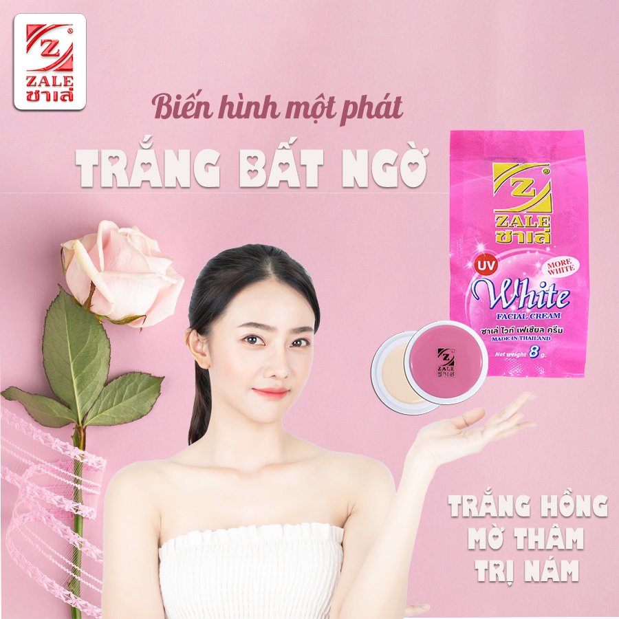 10 Hủ Kem Dưỡng Trắng Da ZALE Thái Hồng Ngọc Trai 8g