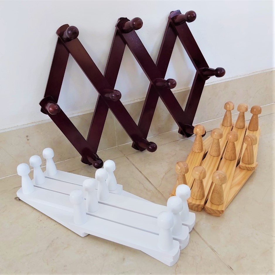 Móc Xếp Gỗ Nhiều Màu Treo Quần Áo Gắn Tường 10 Nút Hình Nấm Xinh Xắn - Hàng VN Xuất Khẩu