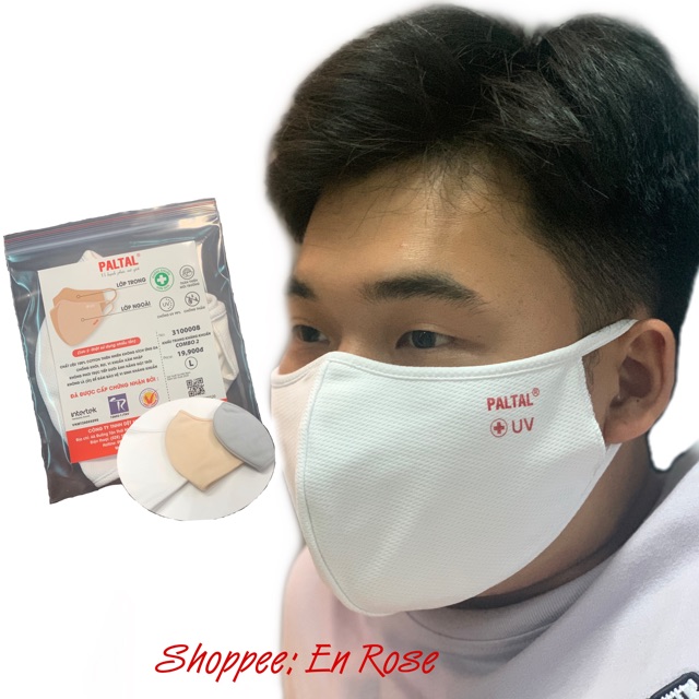 [MUA 10 TẶNG 1][COMBO 2 CÁI] KHẨU TRANG PALTAL KHÁNG KHUẨN & CHỐNG TIA UV CAO CẤP - XÁM - NGƯỜI LỚN