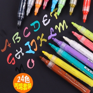 Bộ 18 màu cực nhỏ 0.7mm nhỏ Acrylic vẽ tay bút vẽ màu bút vẽ màu tự làm album ảnh graffiti bút đen