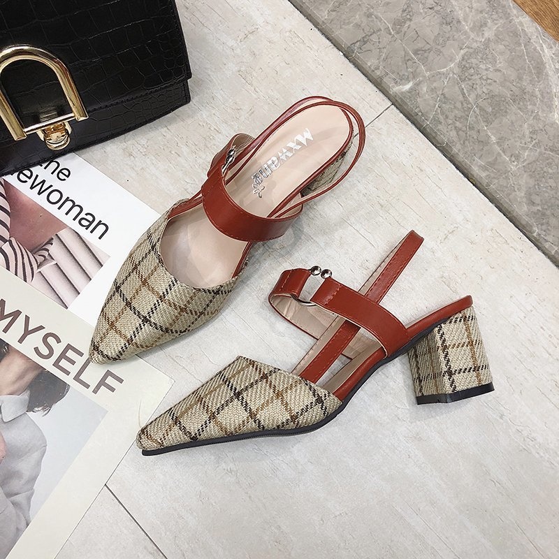 Giày sandal cao gót  IELGY mũi nhọn phong cách Hàn Quốc thời trang cho nữ