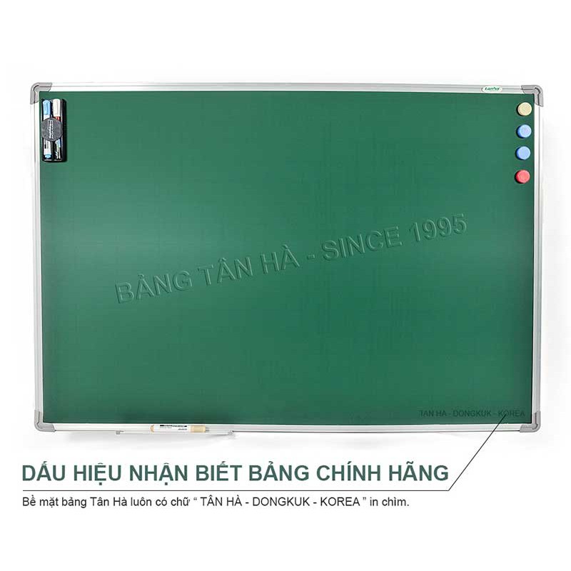 Bảng từ xanh Hàn Quốc 80 x 120 cm cố định - 1 chiếc ( Tặng nam châm bảng + lau bảng + phấn)