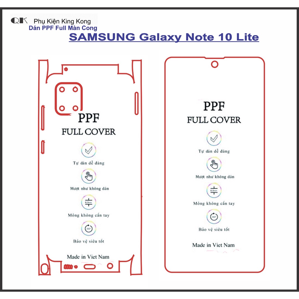 Dán PPF Bảo vệ màn hình Samsung Galaxy Note 10 Full màn mặt trước – sau