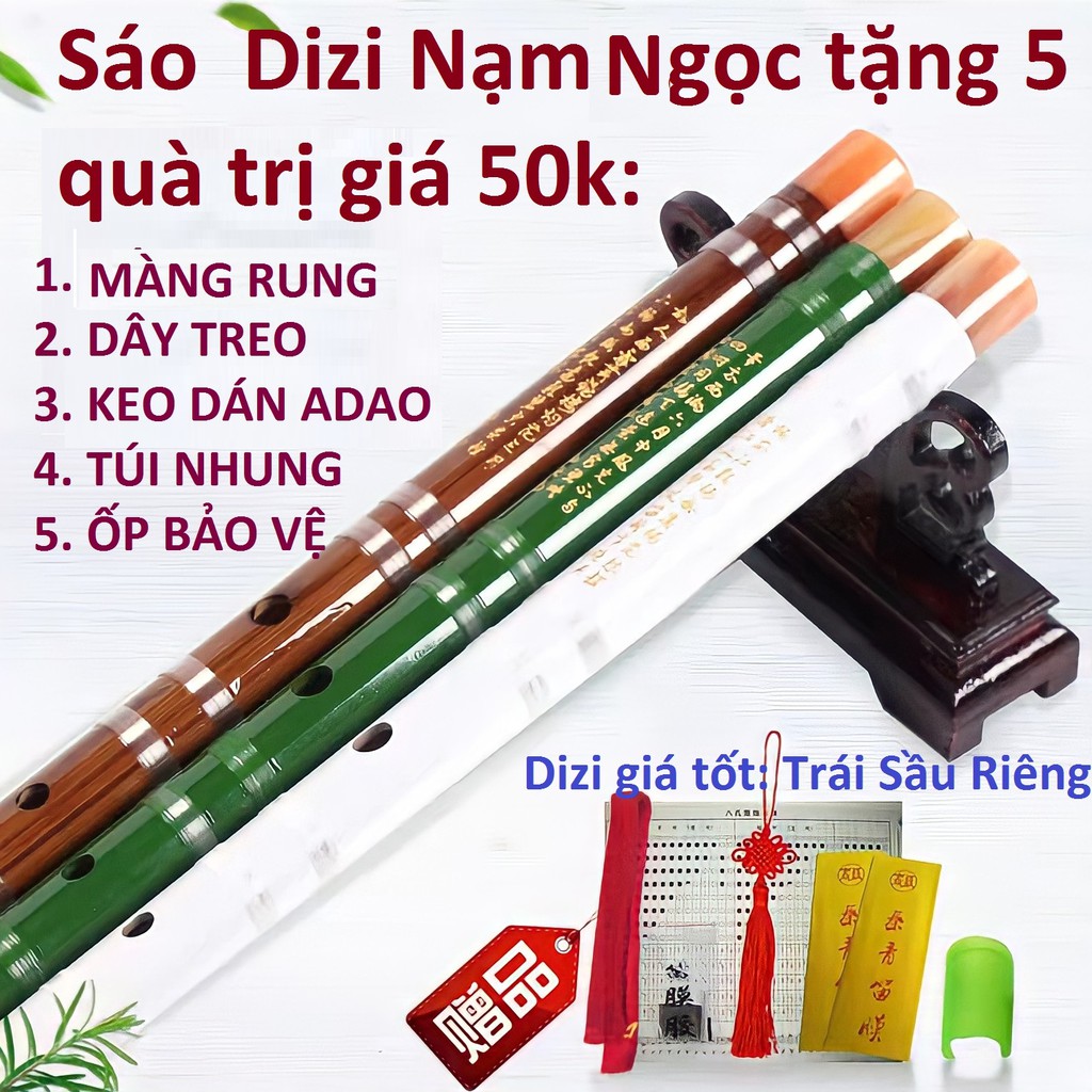 Sáo dizi nạm ngọc-Sáo Trúc Trung Hoa giá tốt nhất tặng 5 quà