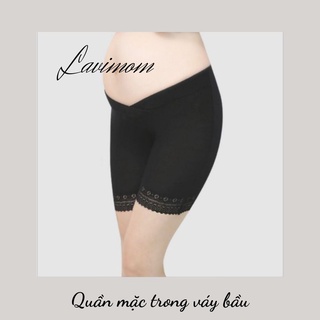 Quần bầu Lavimom quần mặc trong váy bầu cạp chéo chân ren cao cấp LVL02