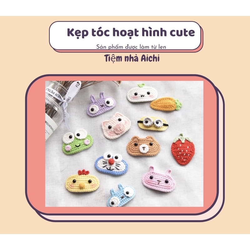 Kẹp tóc len handmade