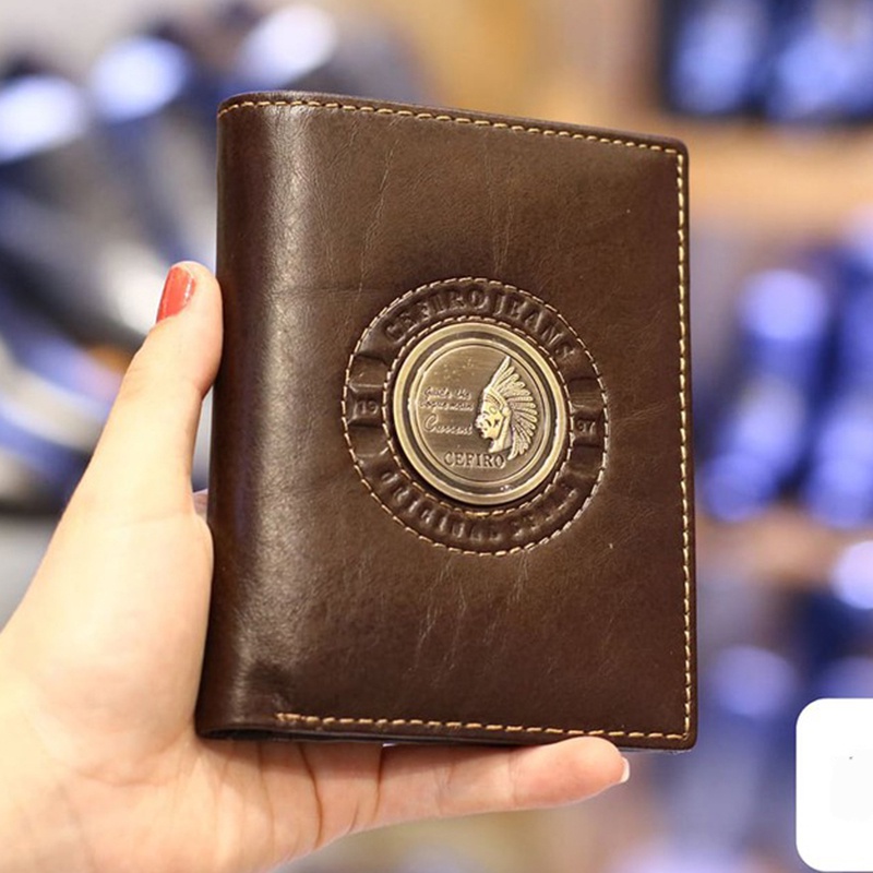 Ví nam Cef03, bóp da bò nappa cao cấp siêu bền dáng đứng thiết kế nhỏ gọn nhiều ngăn bảo hành 06 tháng - Fox Leather