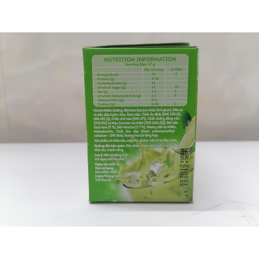 [Hộp XANH LÁ 136g] TRÀ SỮA MATCHA [VN] LIPTON 3 in 1 Matcha Latte