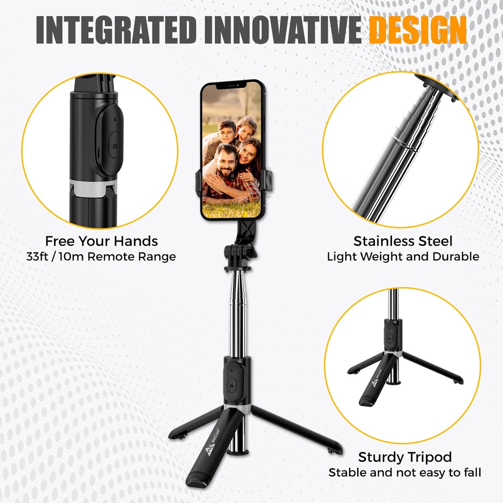 Gậy chụp ảnh selfie Lenovo x Wecool S2 không dây Bluetooth 103cm có thể chỉnh và xoay được