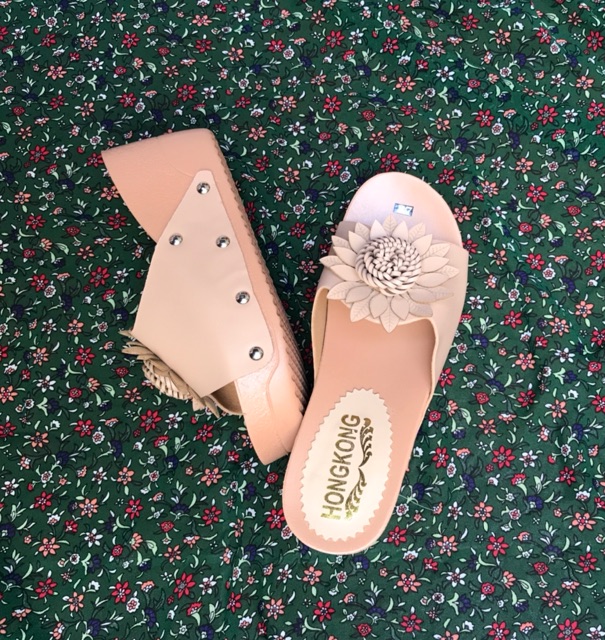 Déo đế xuồng cao 7cm, hoa cúc siêu dễ thương