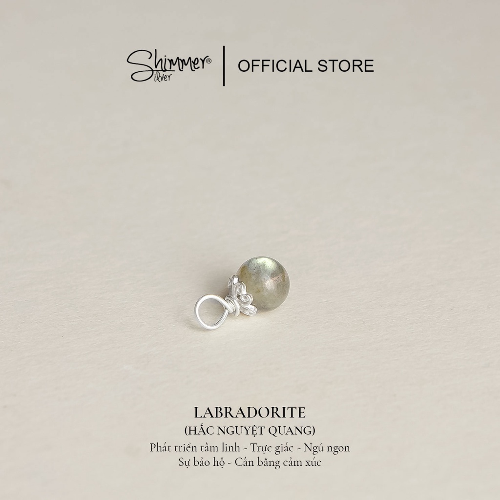 Mặt Dây Chuyền | Charm Đá Thiên Nhiên 7.5 li (chụp đá ngẫu nhiên) - Shimmer Silver