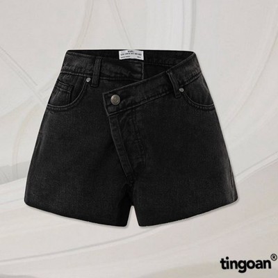 TINGOAN® - Quần shorts bò cắt cạp lệch màu lông chuột MASCARA JEANS SHORTS/LC