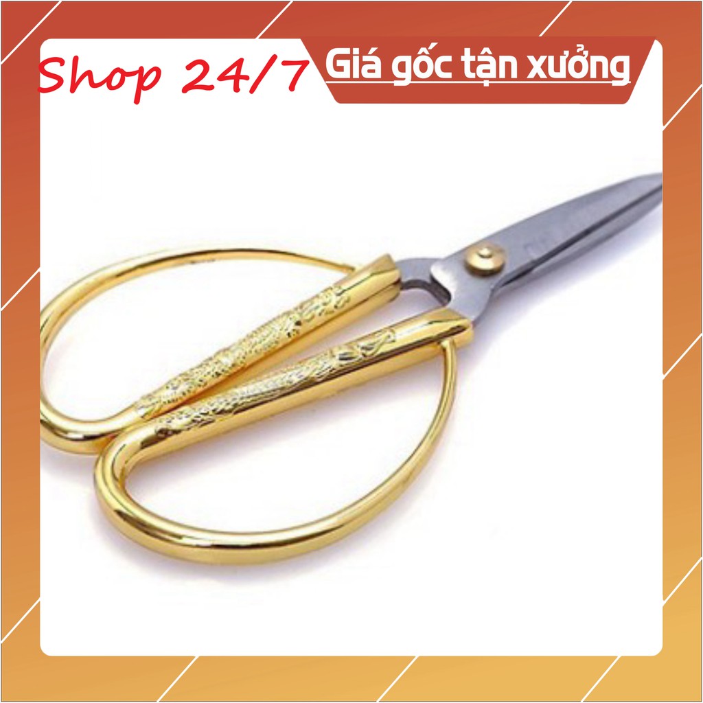 Kéo Cắt Thực Phẩm, Kéo Cắt Gà Cán Vàng Vảy Rồng Siêu Bén - Shop 24/7